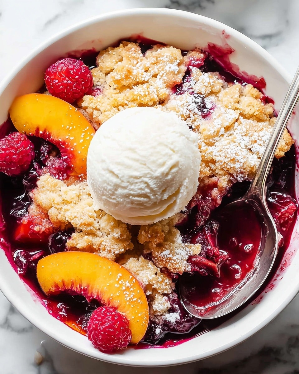 Easy Peach and Raspberry Cobbler Recipe
