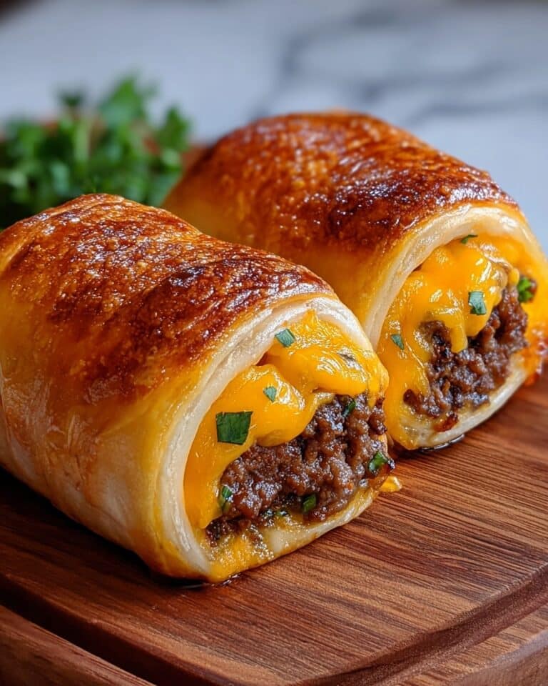 Easy Garlic Butter Beef Cheeseburger Rollups Recipe
