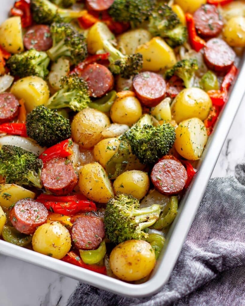 Sheet Pan Kielbasa and Veggies Recipe