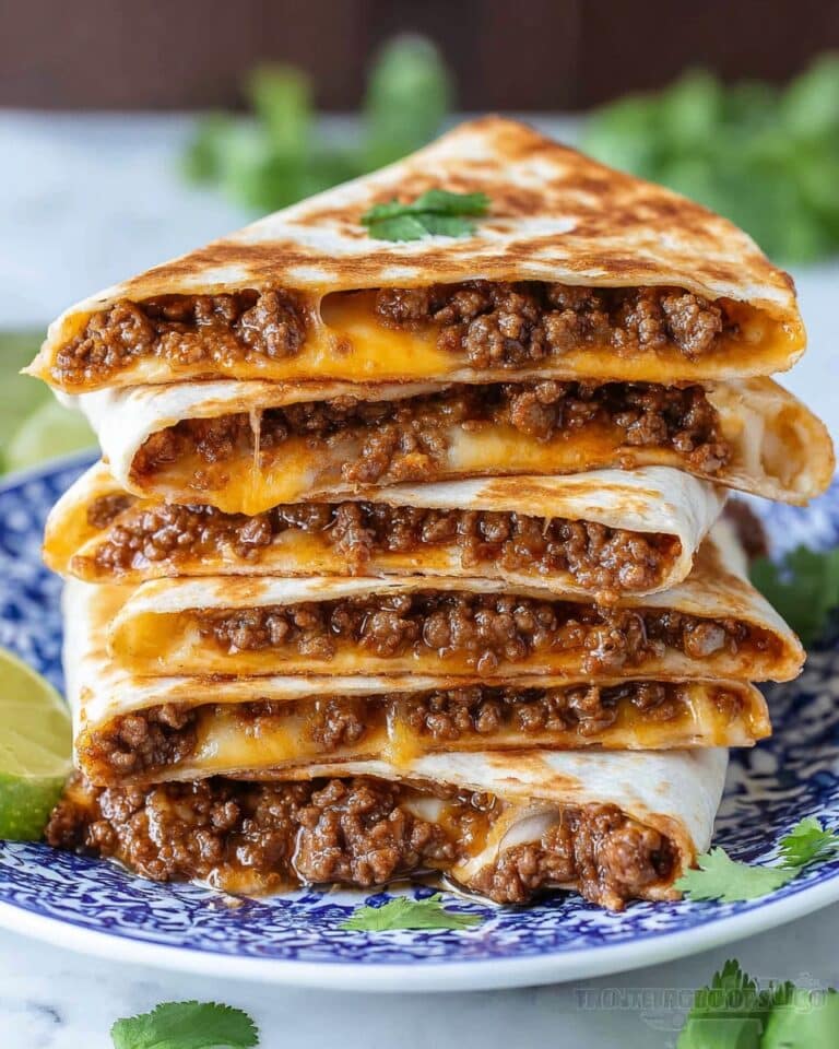 Cheesy Ground Beef Quesadillas Recipe