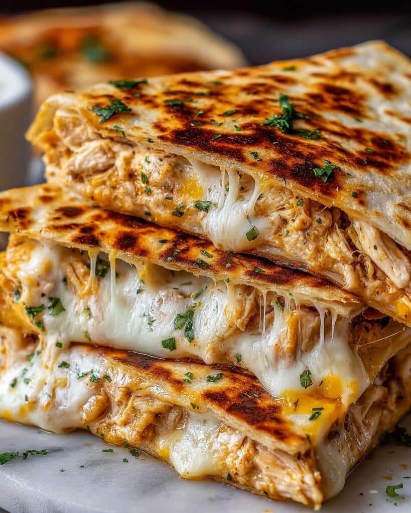 Cheesy Garlic Chicken Wraps Recipe