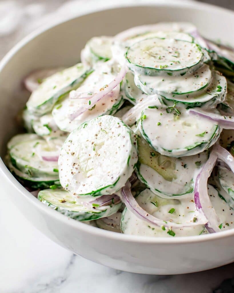 Creamy Italian Cucumber Salad Recipe