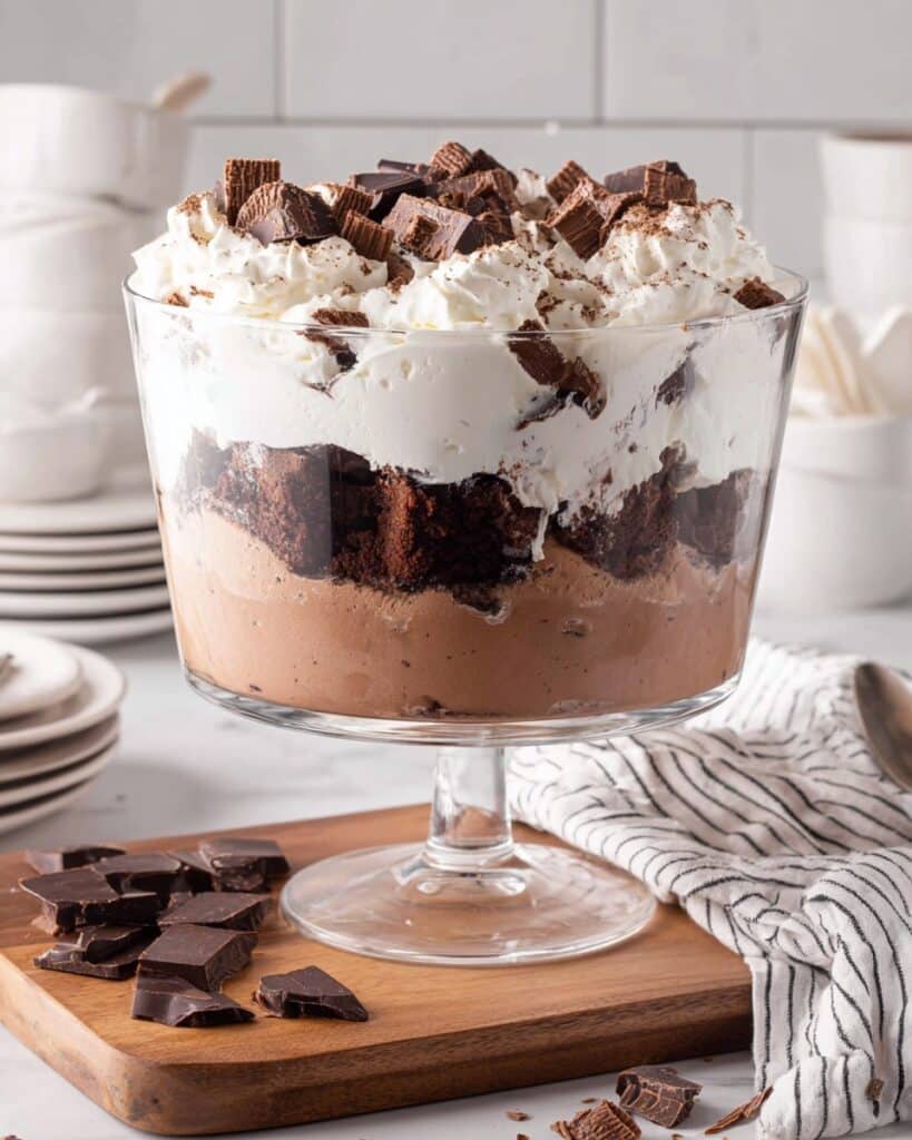 Decadent Brownie Trifle with Chocolate Pudding and Whipped Topping Recipe