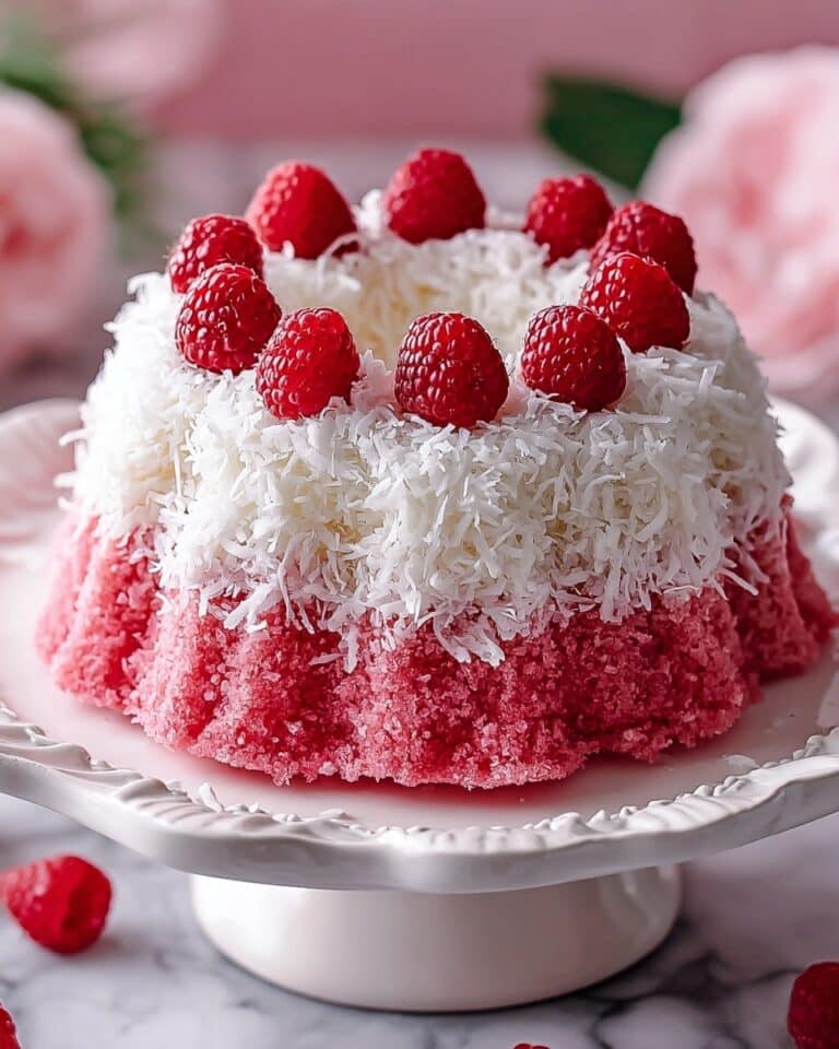 Snowball Cake Recipe with Raspberry and Coconut Recipe