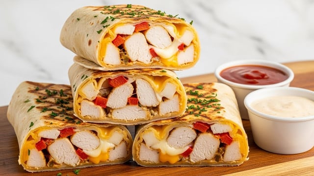 Ooey-Gooey Cheesy Garlic Chicken Wraps You’ll Devour Recipe