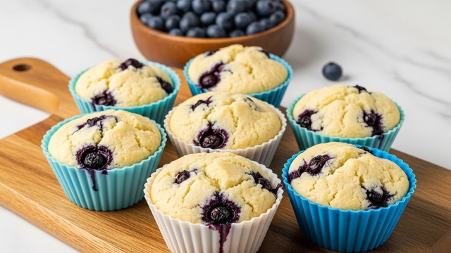 Almond Flour Lemon Blueberry Muffins Recipe