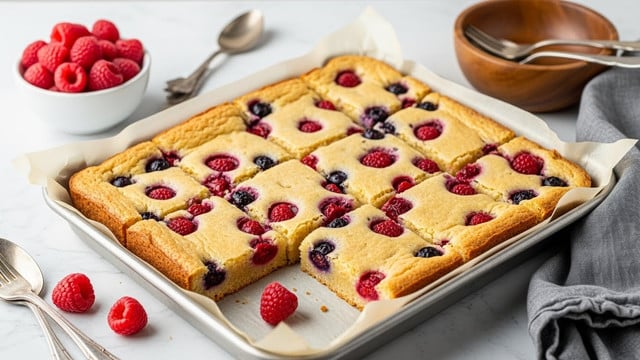 Easy Sheet Pan Pancakes with Mixed Berries for a Crowd Recipe