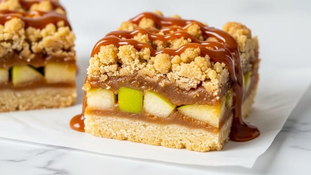 Salted Caramel Apple Crisp Bars Recipe