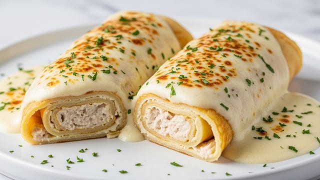 Chicken Alfredo Lasagna Rolls Recipe