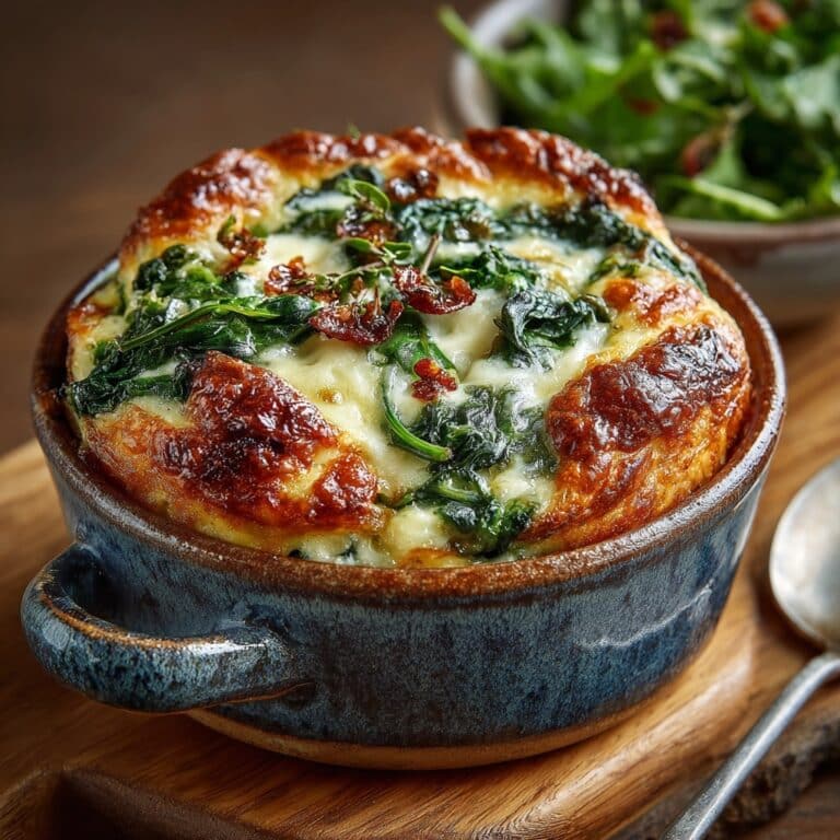 Spinach and Cheese Egg Soufflé with Crescent Roll Crust Recipe