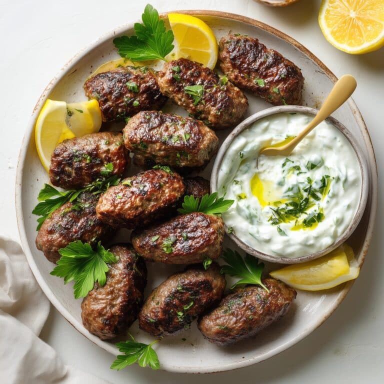 Spicy Lamb Meatballs with Green Herb Dip Recipe
