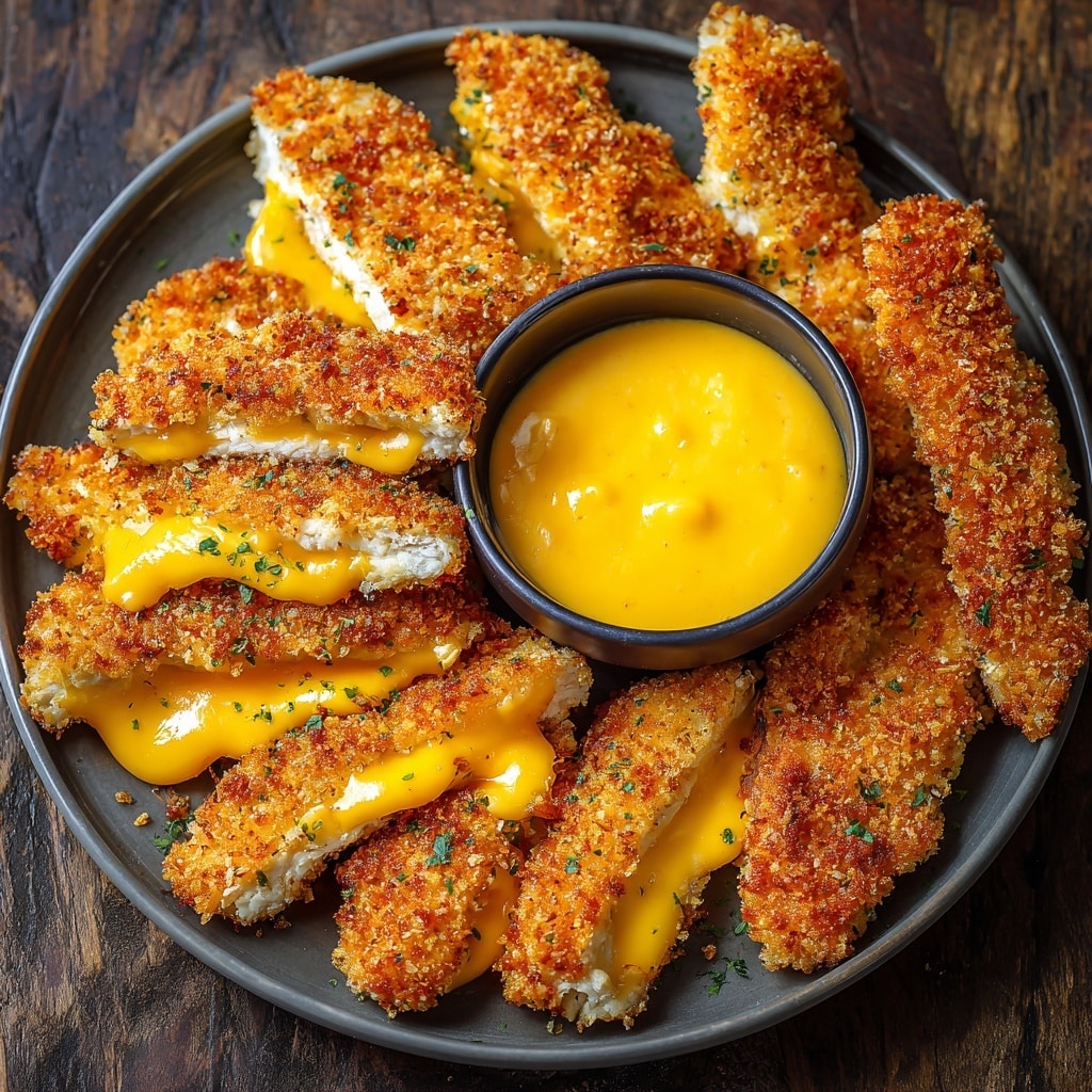 Crispy Baked Chicken Strips with Carrot Salad and Dipping Sauce Recipe - Recipe Image