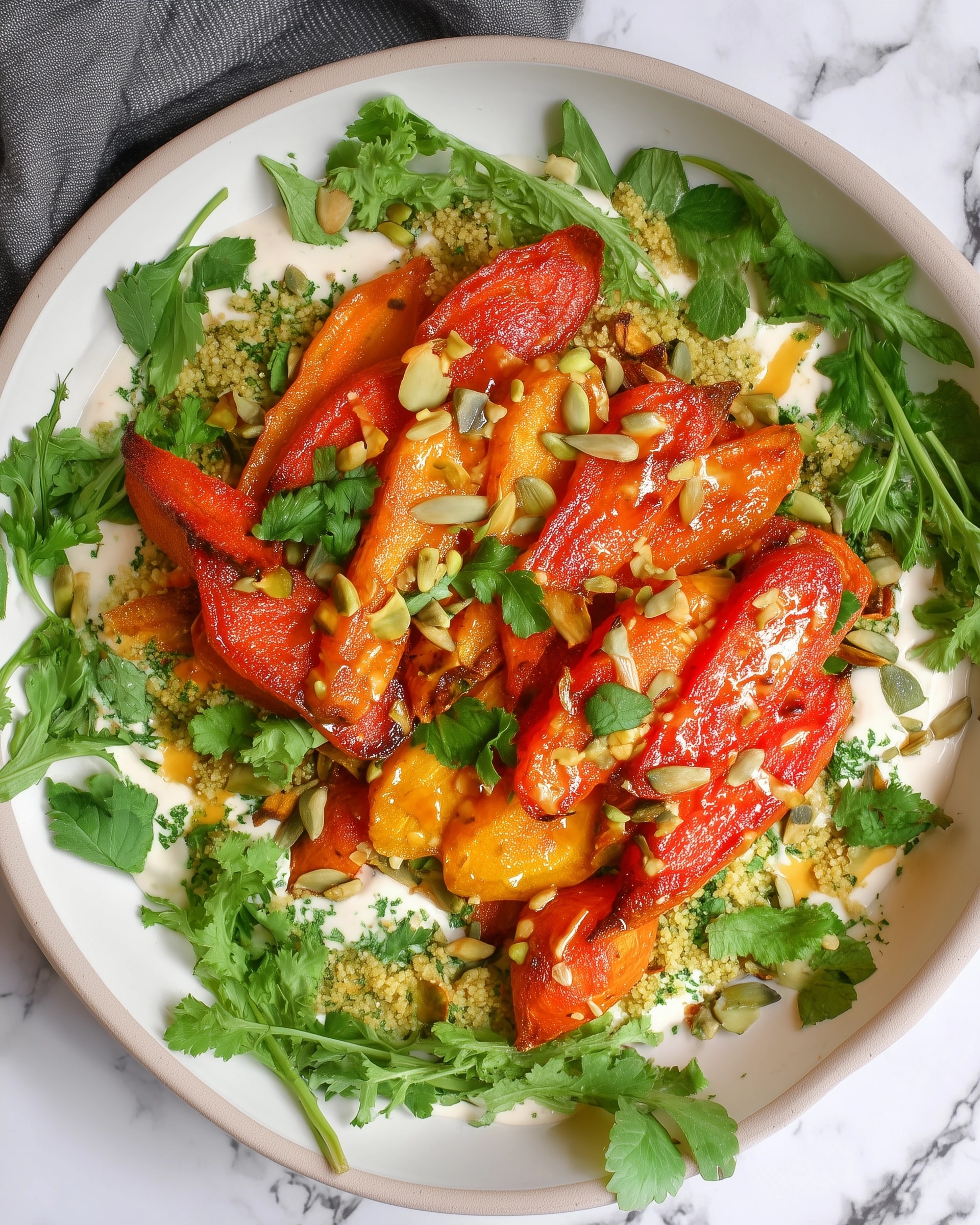 Minty Roast Vegetables & Hummus Salad Recipe - Recipe Image