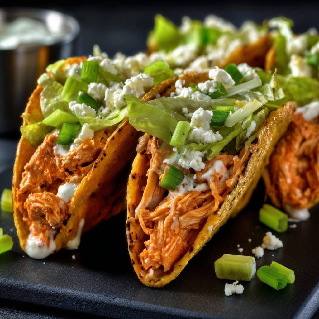 Buffalo Chicken Smash Tacos Recipe
