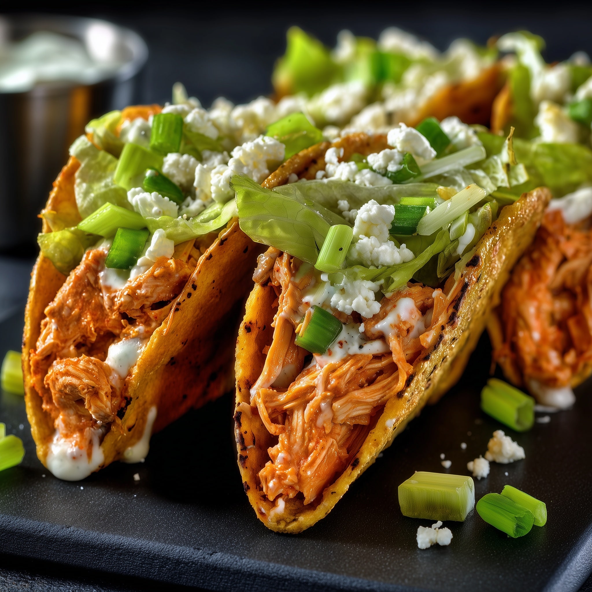 Buffalo Chicken Smash Tacos Recipe - Recipe Image