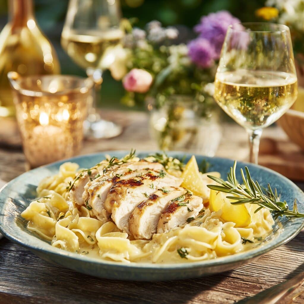 Chicken with Buttered Garlic Noodles Recipe