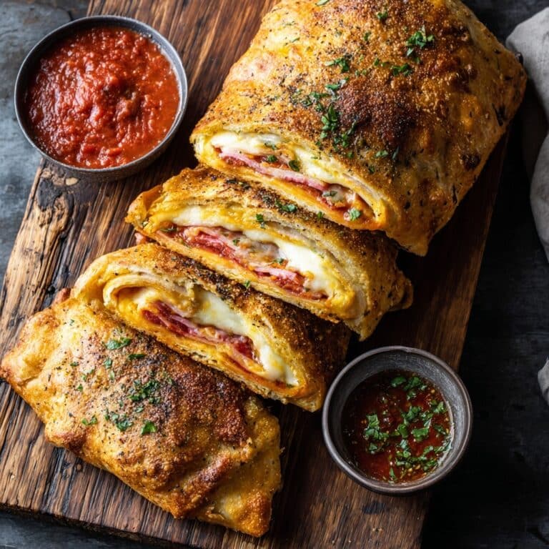 Cheesy Meat Lover’s Stromboli Recipe
