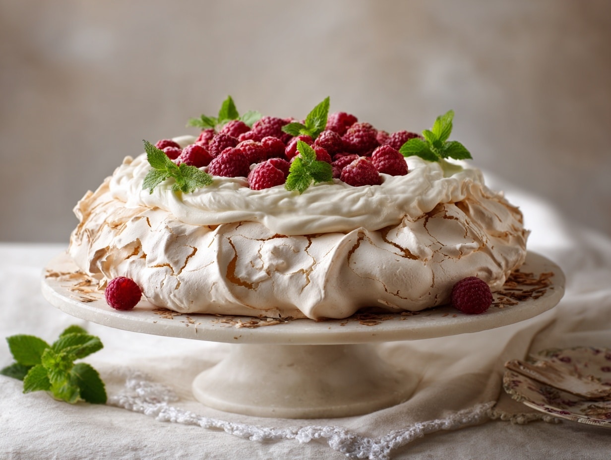 Banana, Tahini & Salted Caramel Pavlova Recipe - Recipe Image