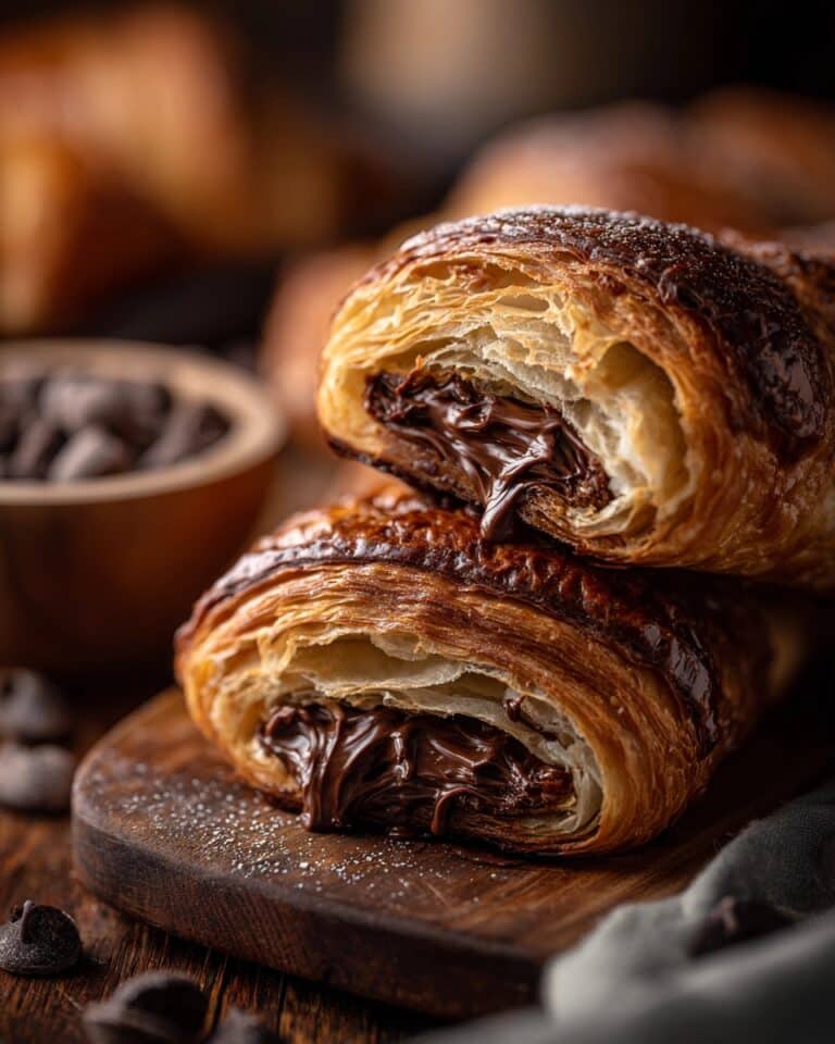 Pain au Chocolat Tear-and-Share Loaf with Raspberry Jam and Melted Chocolate Recipe