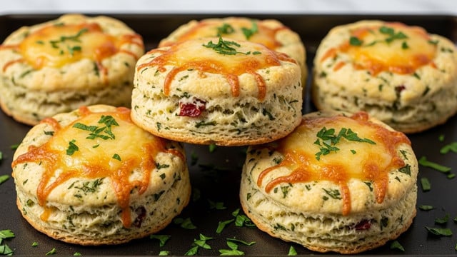 Breakfast Protein Biscuits with Ham & Cheese or Mediterranean Sausage Fillings Recipe