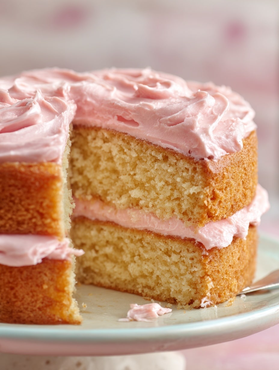 Pink Velvet Cake with Cream Cheese Buttercream Frosting Recipe