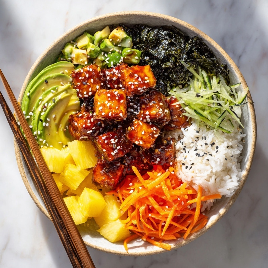 Teriyaki Tofu Bowls with Kimchi Mayo Recipe - Recipe Image