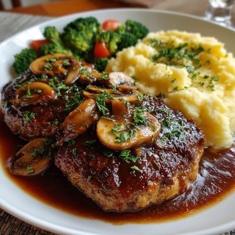 Creamy Salisbury Steak with Mushrooms and Onions Recipe