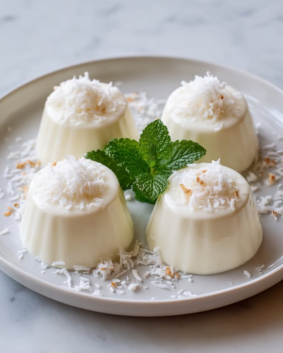 Delightfully Creamy Pandan Coconut Panna Cotta Recipe - Recipe Image