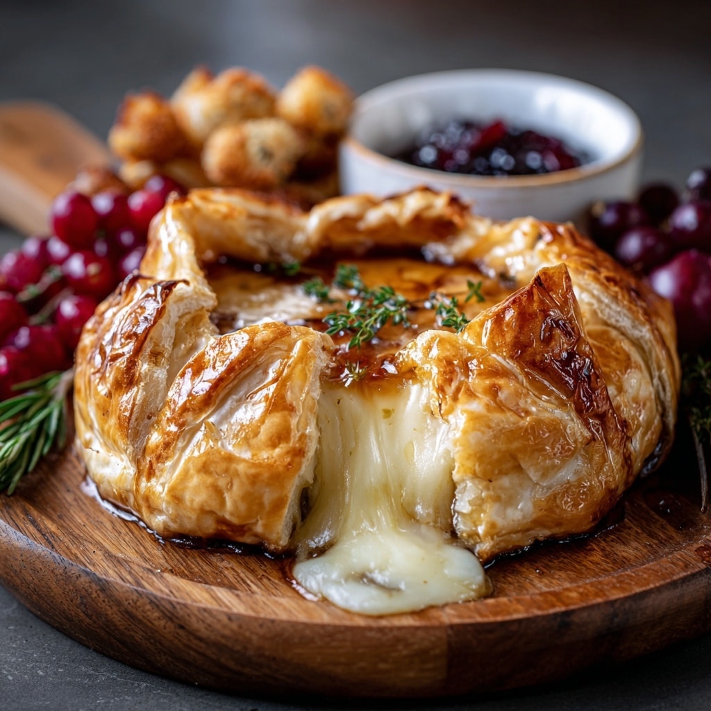 Baked Brie with Honey, Garlic, and Fresh Herbs Recipe - Recipe Image