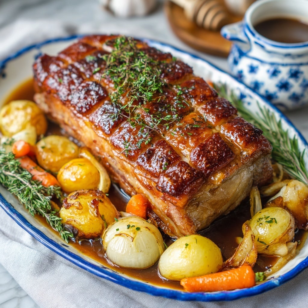 Easy Roast Pork Shoulder with Crispy Crackling Recipe - Recipe Image