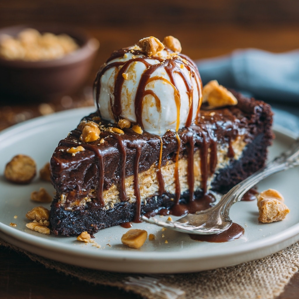 Snickers Peanut Butter Brownie Pie Recipe