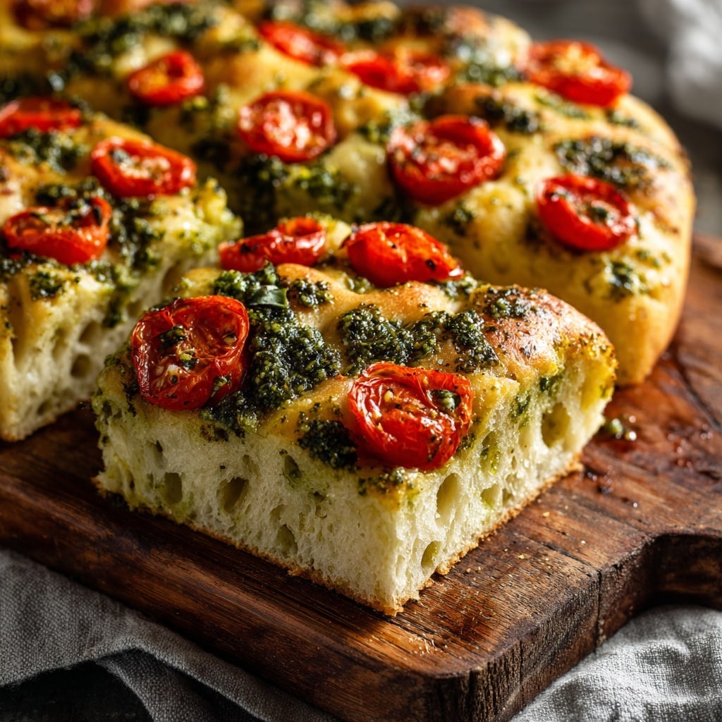 Homemade Focaccia with Garlic, Rosemary, and Cherry Tomatoes Recipe