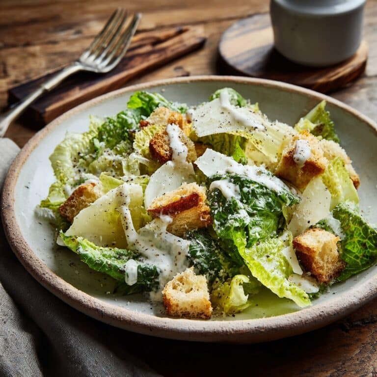 Easy Caesar Salad with Sourdough Croutons Recipe