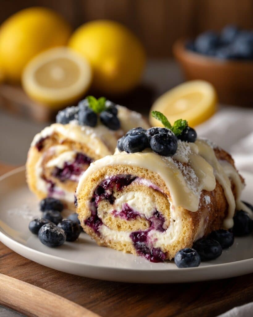 Lemon Blueberry Rolls with Cream Cheese Frosting Recipe