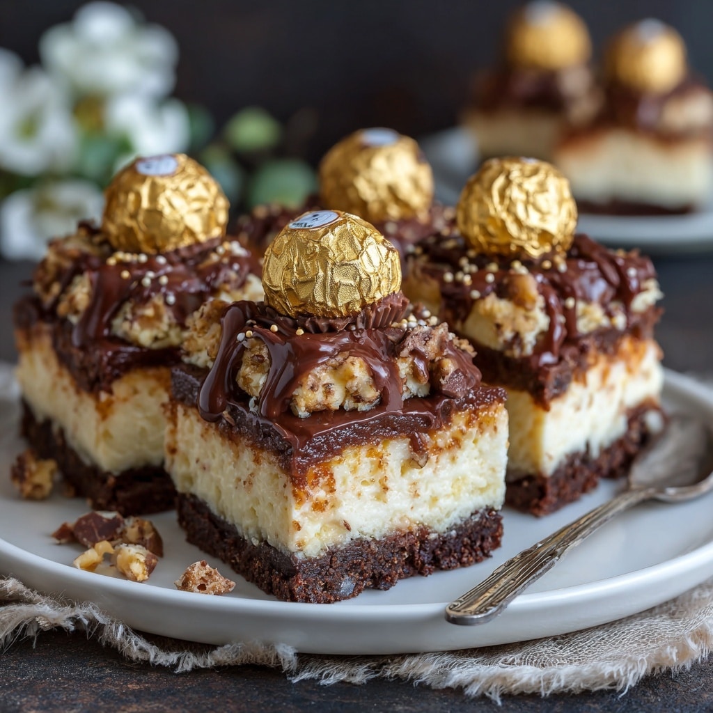 Ferrero Rocher Cheesecake Bars Recipe - Recipe Image