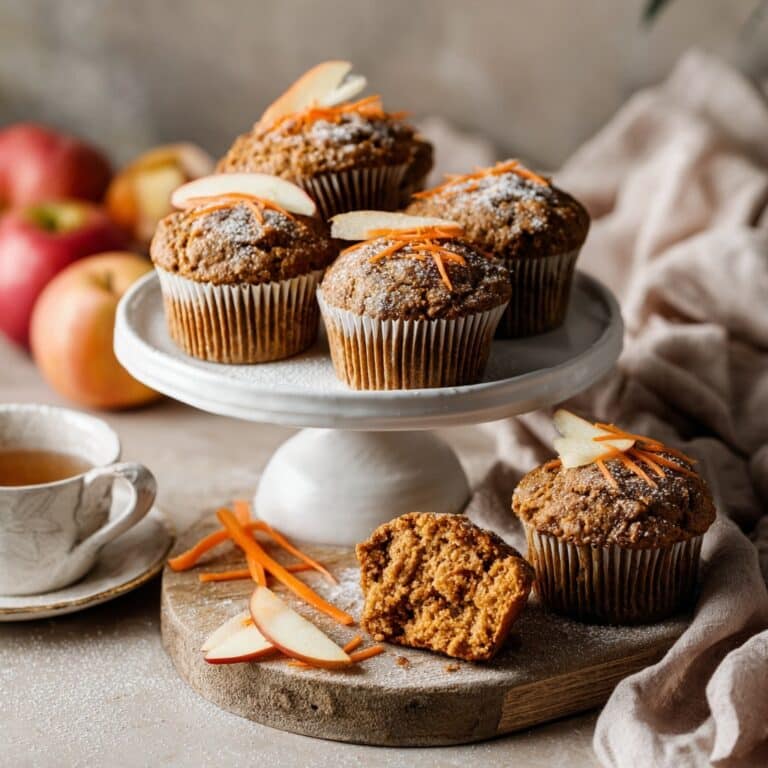 Pineapple Carrot Muffins with Cream Cheese Frosting and Tropical Garnish Recipe