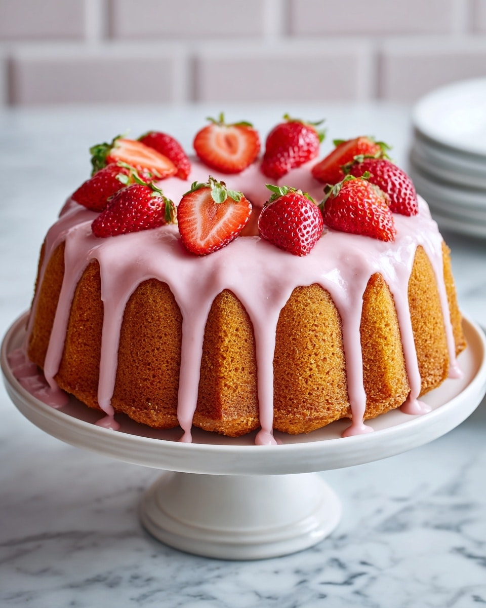 Fresh Strawberry Pound Cake with Strawberry Glaze Recipe