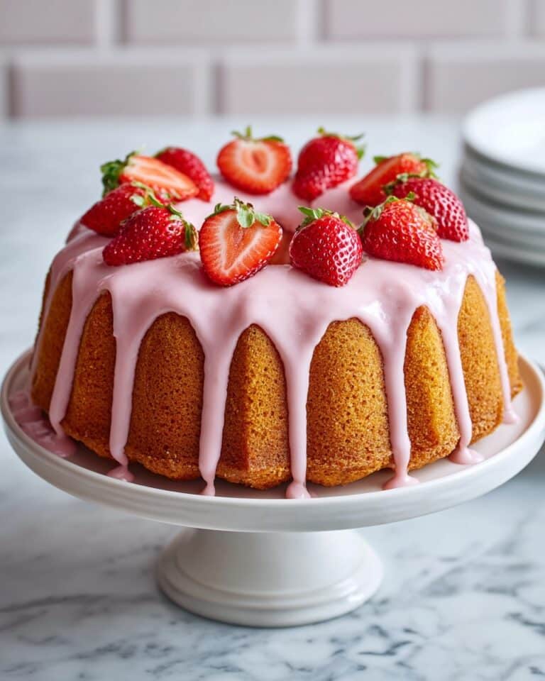 Strawberry Pound Cake with Fresh Strawberry Glaze Recipe