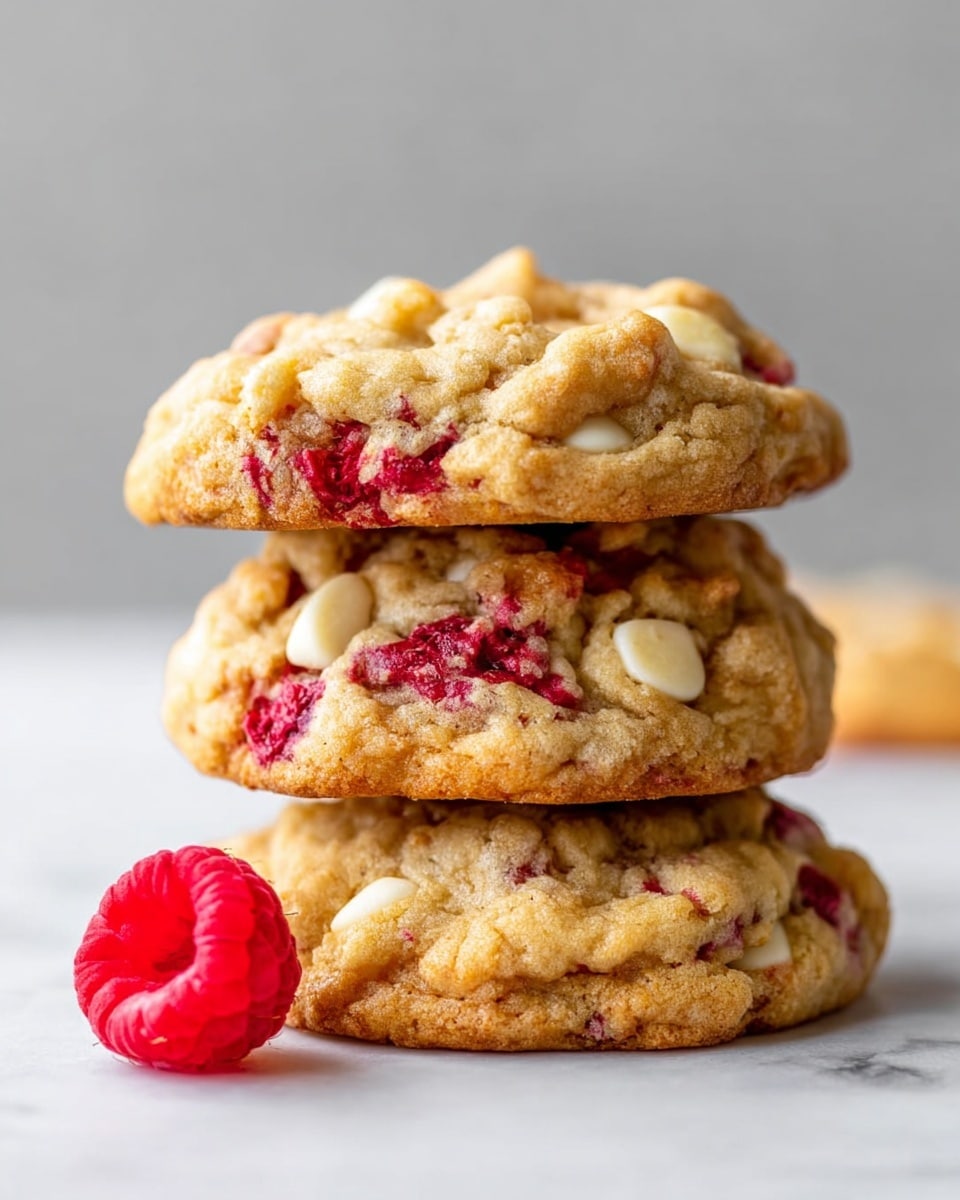 Bakery Style Raspberry White Chocolate Cookies Recipe - Recipe Image