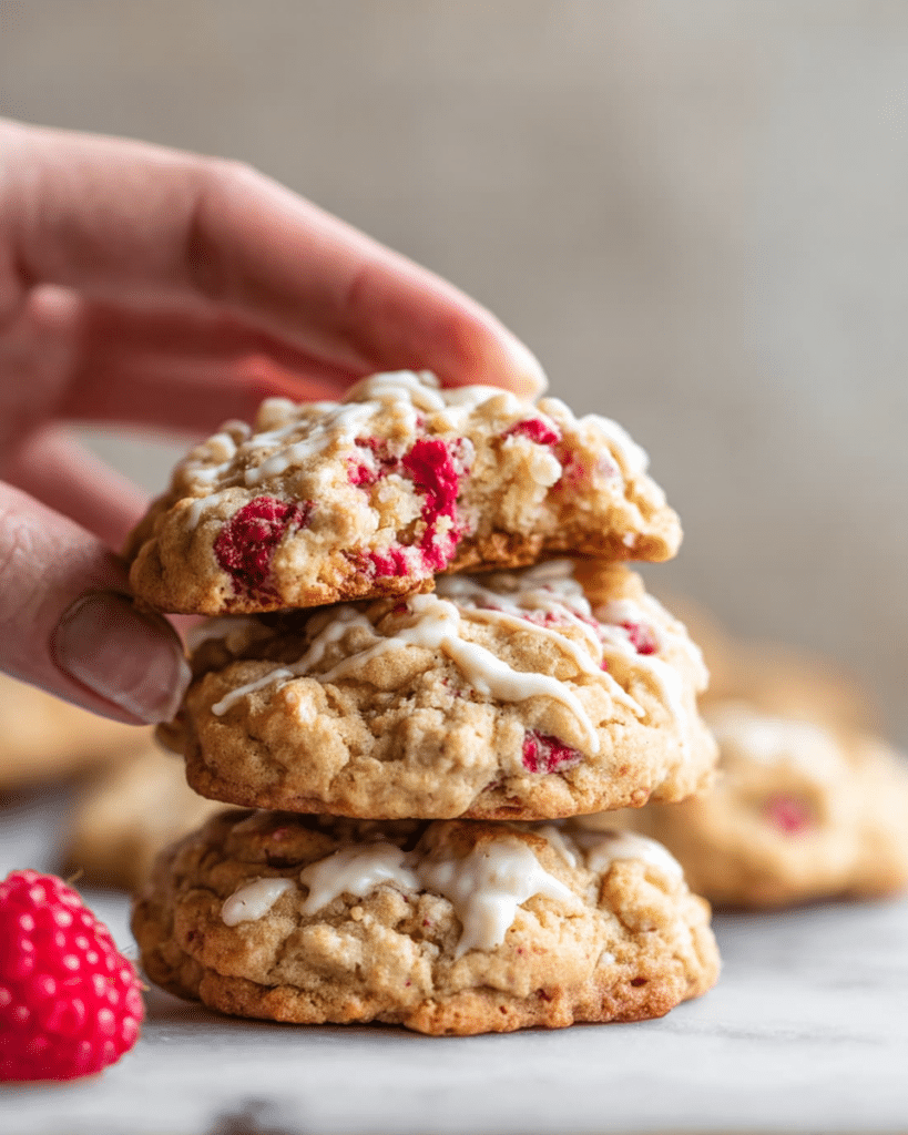 Bakery Style Raspberry White Chocolate Cookies Recipe