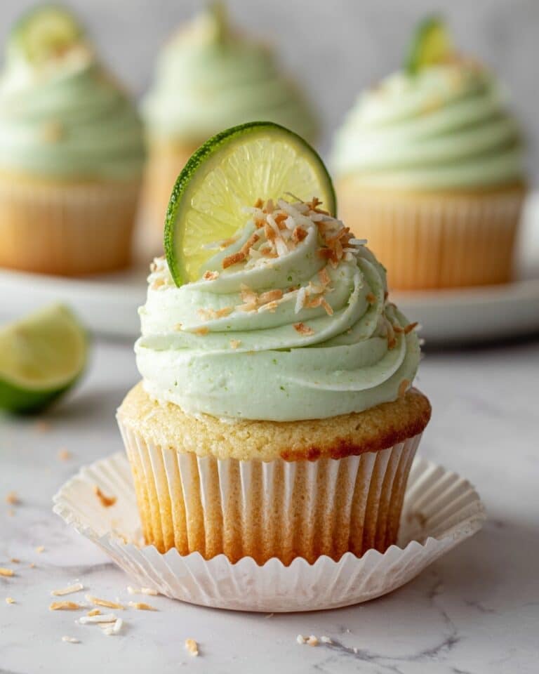 Tropical Coconut Cupcakes with Lime Buttercream Frosting Recipe