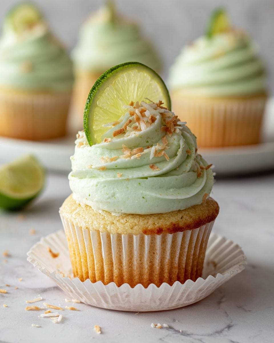 Tropical Coconut Cupcakes with Lime Buttercream Frosting Recipe